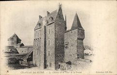 Castillo de la prisión de la POSTAL de la VENDIMIA del cristal el chatelet y la torre de la prisión