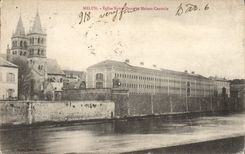 Iglesia de Melun Notre Dame de la prisión de la POSTAL de la VENDIMIA y casa central