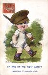 VINTAGE POSTCARD Child Soldier militaria Fred Sprugin