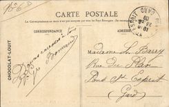 Chocolate de Louit de la POSTAL de la VENDIMIA visto de un taller de doblar