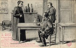 POSTAL de la VENDIMIA a la sonrisa de Morvan la lección del sacerdote de las moralejas