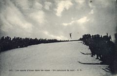 CPA Sports d'hiver Ski Dans les Alpes Un concours de saut 