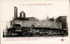 VINTAGE POSTCARD Train Engine Machine tender 1397