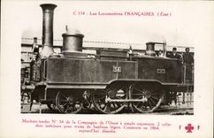 VINTAGE POSTCARD Train Engine Machine tender 54 of the Company of the West