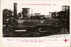 CPA Train Locomotive Machine 329 Ouest devenue 21 551 Etat