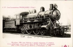 CPA Train Locomotive Machine 2908 type Atlantic Baldwin Philadelphie 
