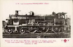 VINTAGE POSTCARD old Train Engine Machine 21.107 2957 State