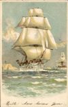 VINTAGE POSTCARD Sailing Boat Willy Gruner