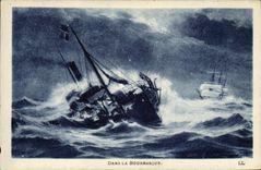 CPA Bateau Voilier Dans la bourrasque 