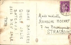 VINTAGE POSTCARD Boat 2 Sailing ships in race