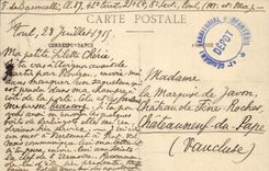 Los cuarteles de Militaria Toul de la POSTAL de la VENDIMIA entraron de los cuarteles del regimiento 39eme de la artillería