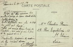 La POSTAL Militaria Pamiers de la VENDIMIA acuartela la vista del districto de los cuarteles