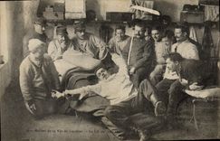 La POSTAL Militaria de la VENDIMIA acuartela la cama en eje de balancín