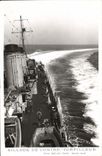 VINTAGE POSTCARD Warship Wake of against destroyer
