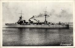 VINTAGE POSTCARD Warship Toulon Primauguet