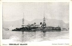 CPA Bateau de guerre Chocolat Klaus Cuirasse d'escadre a Toulon 