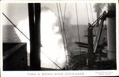 VINTAGE POSTCARD Warship Tirs has edge of an armor