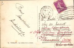 VINTAGE POSTCARD Warship Toulon the toilet of a cruiser