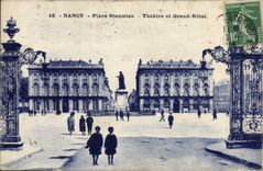 VINTAGE POSTCARD Nancy Places Stanislas the Theater and Large Hotel