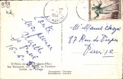 VINTAGE POSTCARD Saint Paul Its walls its church its Entered fountain of the village