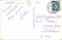 VINTAGE POSTCARD Monte Carlo Seen of Roquebrune