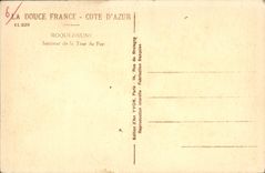 Interior de Martin del cabo de Roquebrune de la POSTAL de la VENDIMIA de la torre del Fort