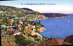 VINTAGE POSTCARD Roquebrune Cape Martin View