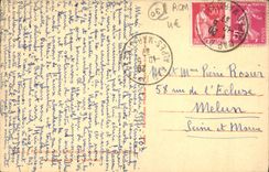 VINTAGE POSTCARD Principality of Monavo seen of Roquebrune