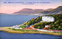 VINTAGE POSTCARD Roquebrune Cape Martin the Large Hotel With far Monte Carlo Monaco