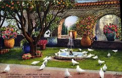 VINTAGE POSTCARD Saint Paul de Vence the gold Garden Dove of Provence