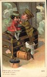 VINTAGE POSTCARD Illustrator Militaria Child