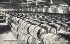 VINTAGE POSTCARD a large Wine storehouse of reserve Cognac