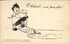 VINTAGE POSTCARD Alcohol Child Tuberculosis