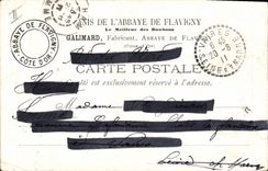 VINTAGE POSTCARD Abbaye of Flavigny Manufactures Anise interior Cloister