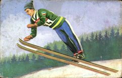 CPA Sports d'hiver Ski Jeux Olympiques Ski saut messieurs 1932 Lake Placid 1936 Garmish 