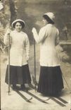 VINTAGE POSTCARD Winter sports Ski Women
