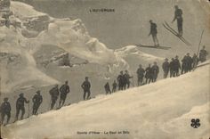 VINTAGE POSTCARD Winter sports Ski Auvergne the ski-jump