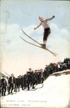 VINTAGE POSTCARD Winter sports Ski the jump
