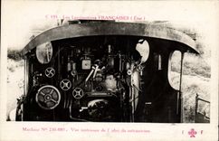 CPA Train Locomotive Machine 230 880 Vue interieure de l'abri du mecanicien