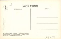 Ferrocarril del motor del tren de la POSTAL de la VENDIMIA del burro del norte Danon Roussel del Railcar