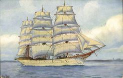 VINTAGE POSTCARD Sailing Boat Elisabeth 1901