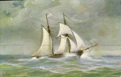 VINTAGE POSTCARD Boat Sailing ship 1838