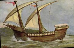 VINTAGE POSTCARD Sailing Boat 15th