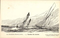 VINTAGE POSTCARD Sailing Boat Racing yachts