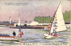 VINTAGE POSTCARD Sailing Boat Festivals of the LMC Paris