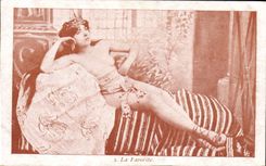 CPA Femme Nu erotique la favorite 