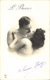 CPA Femme Nu erotique le baiser