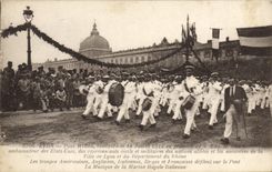 VINTAGE POSTCARD Militaria Lyon Bridge Wilson Ambassador of the United States