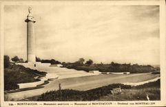 CPA Militaria Montfaucon monument americain 