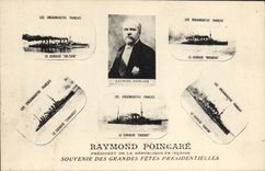 CPA Bateau Guerre Raymond Poincare Dradnoughts francais Voltaire Mirabeau Condorcet Diderot Danton 